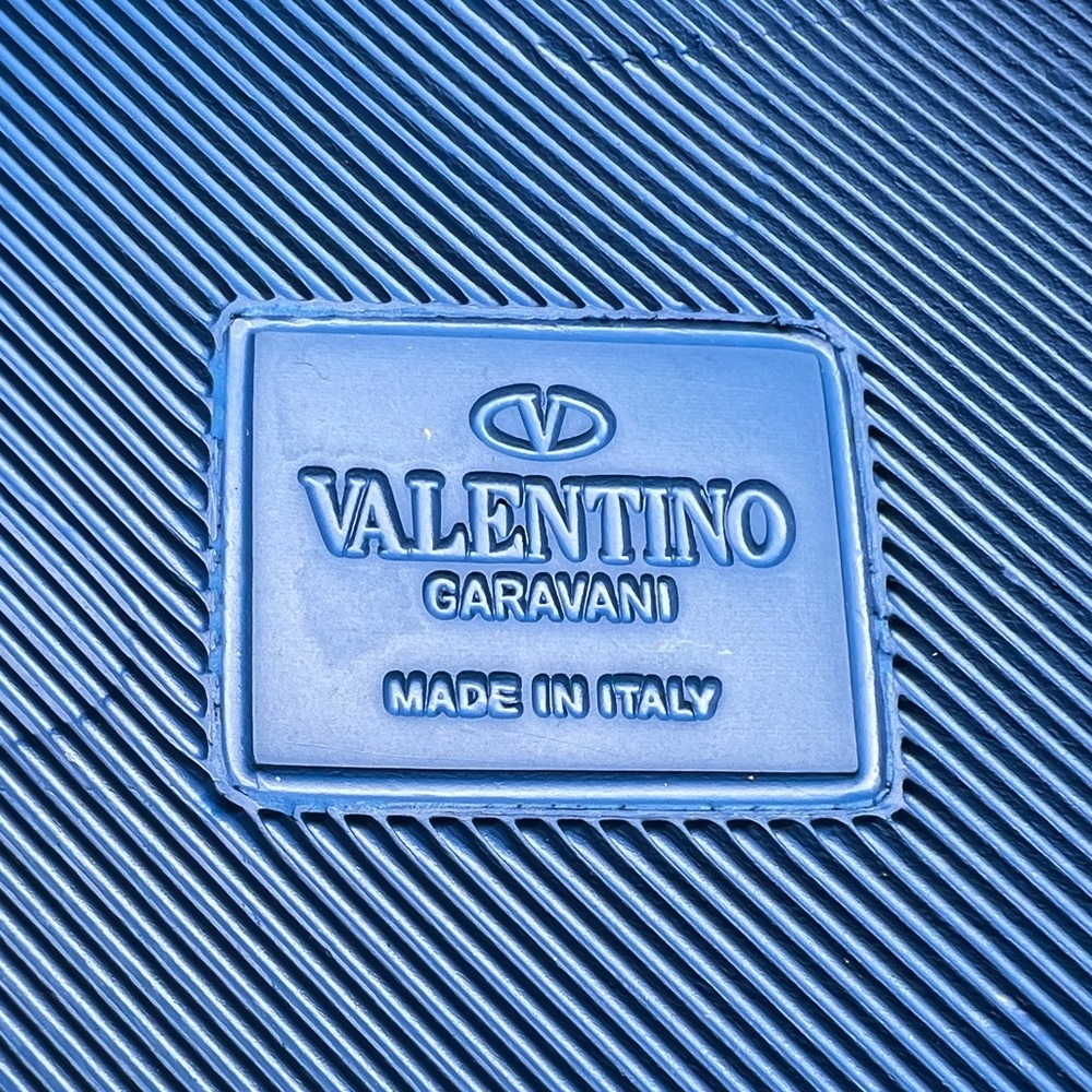 Valentino Camouflage Pool Slides - Blue with Orange Pattern - Picture 6 of 9